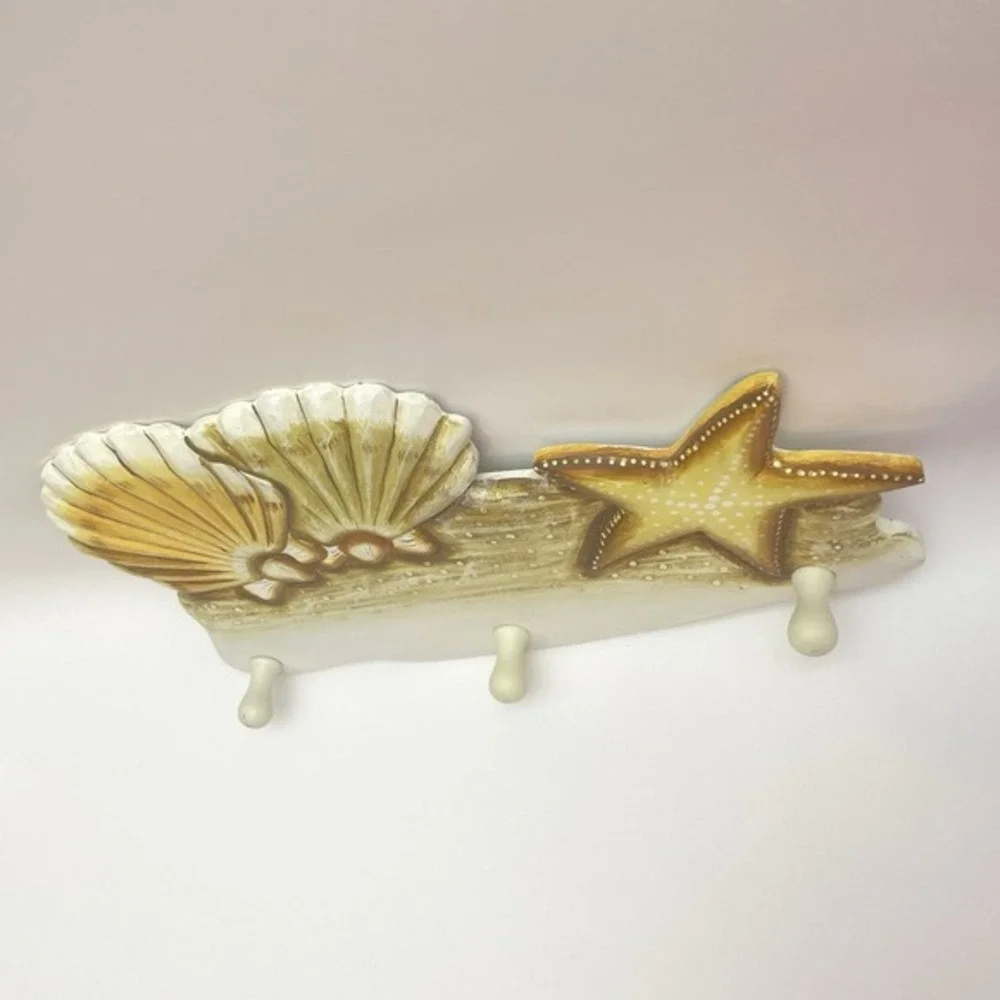 Nautical Seashell‎ Starfish Beach Theme Coat Rack Towel Hanger